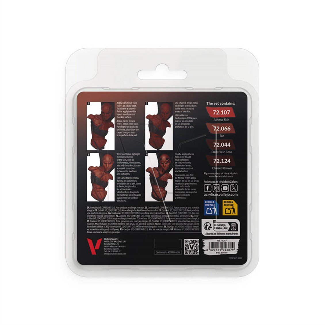 Vallejo 72387 4x18 ml. Dark Skin, Game Color Serisi Model Boyası Seti