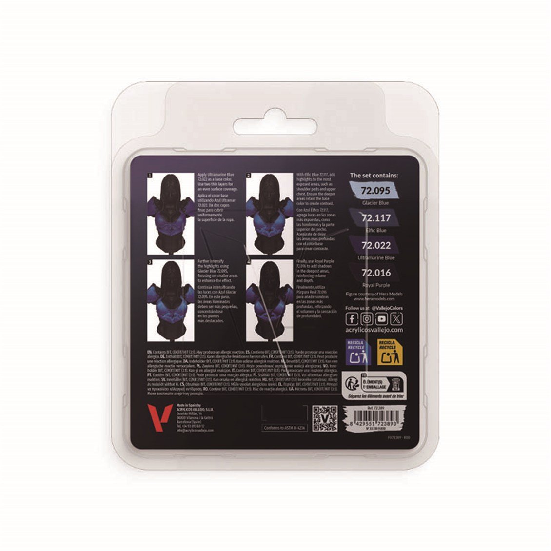 Vallejo 72389 4x18 ml. Ultramarine Color, Game Color Serisi Model Boyası Seti