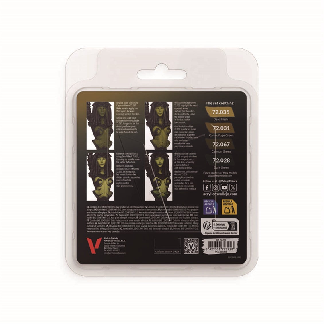 Vallejo 72392 4x18 ml. Dead Flesh, Game Color Serisi Model Boyası Seti
