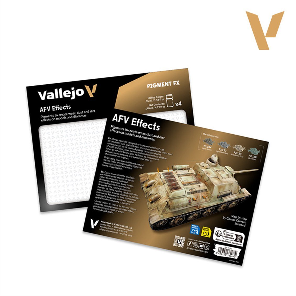Vallejo 73187 4x35 ml. AFV Effects, Model Boyası Pigment Seti