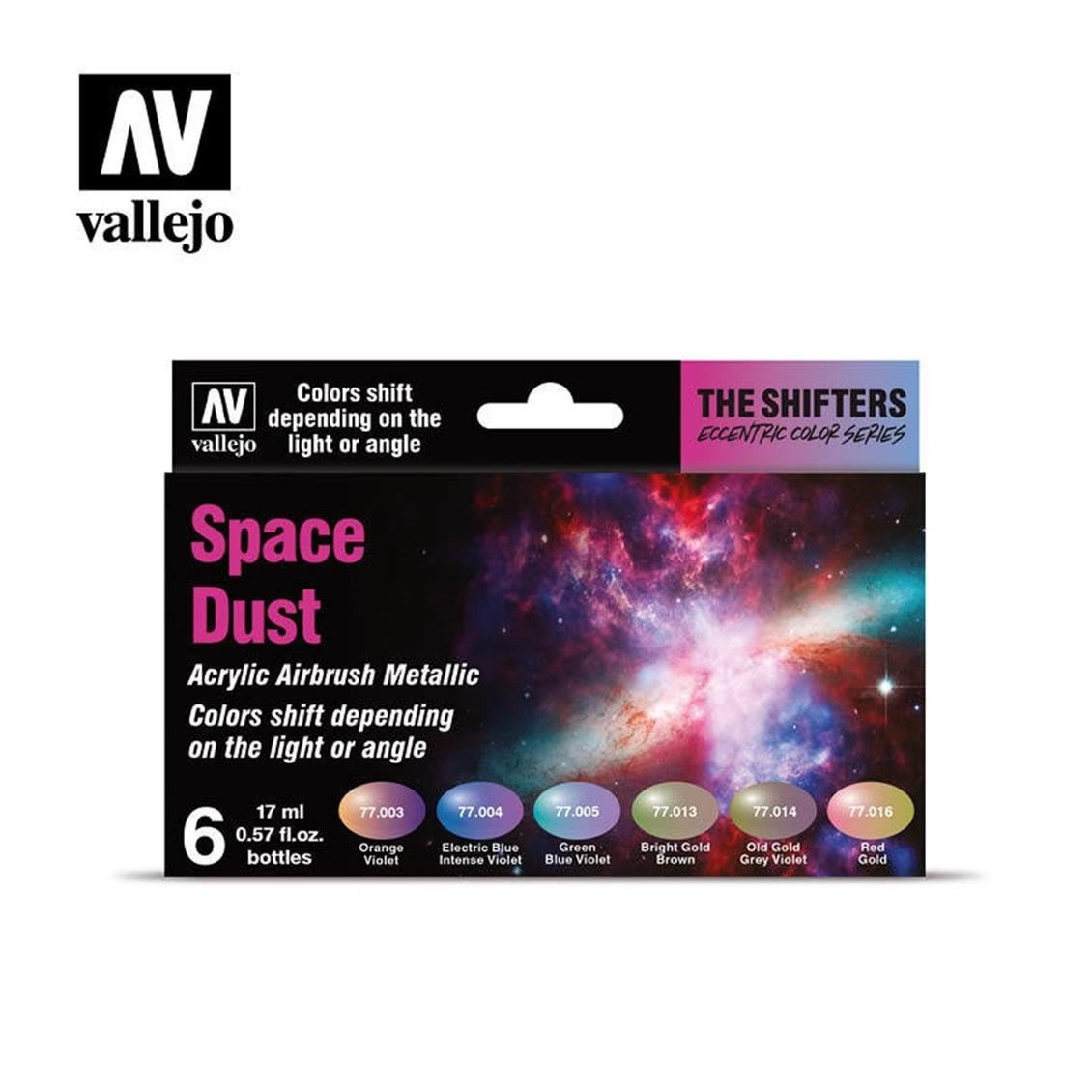 Vallejo 77091 6x18 ml. Space Dust, Shifter Serisi Model Boyası Seti