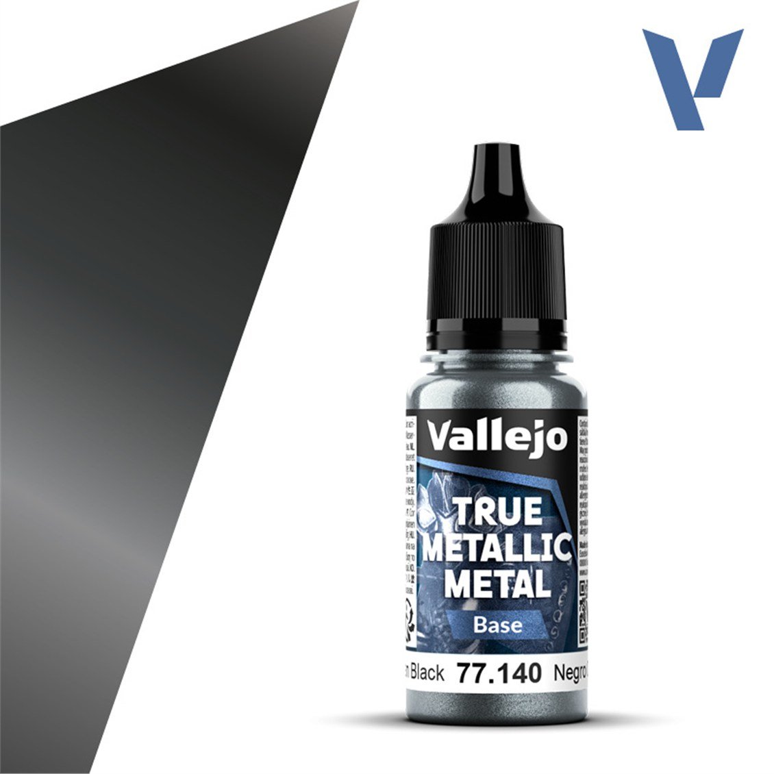 Vallejo 77140 18 ml. Obsidian Black, Base, True Metallic Metal (TMM) Serisi Model Boyası