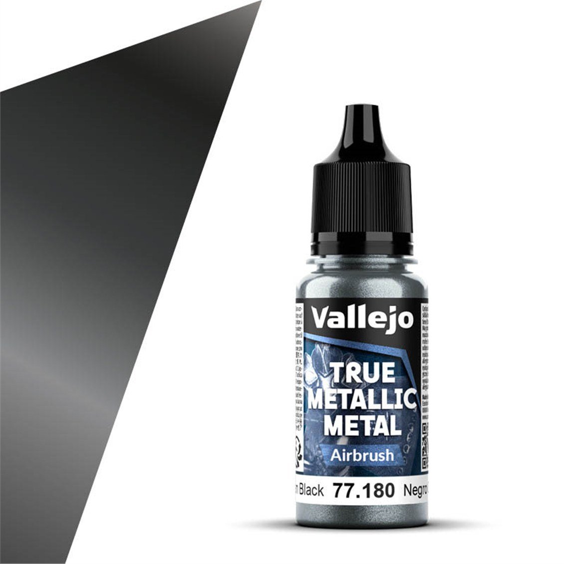 Vallejo 77180 18 ml. Obsidian Black, Airbrush, True Metallic Metal (TMM) Serisi Model Boyası