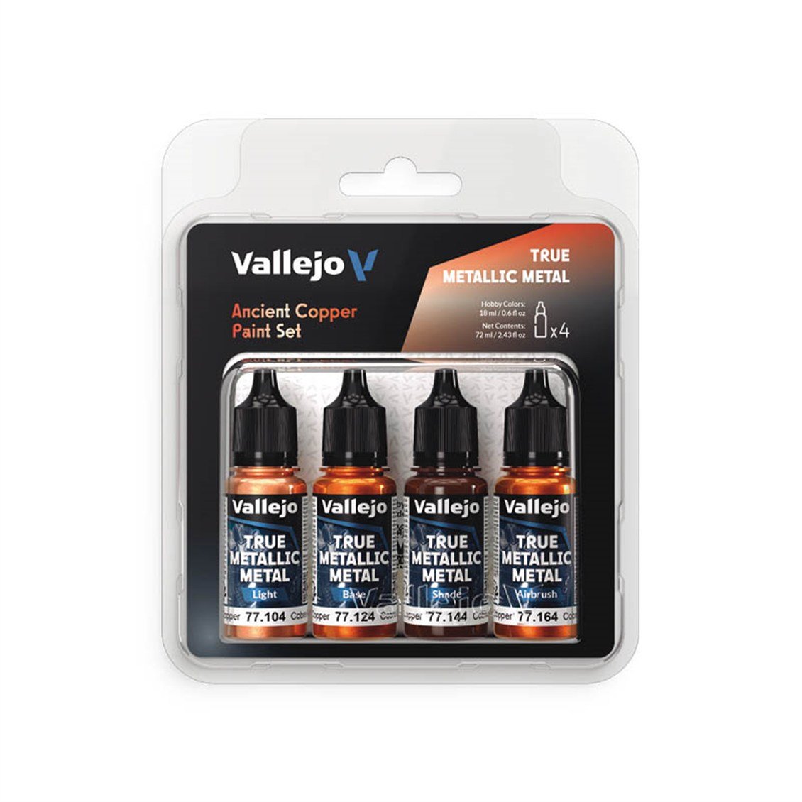 Vallejo 77253 4x18 ml. Ancient Copper, True Metallic Metal (TMM) Serisi Model Boyası Seti