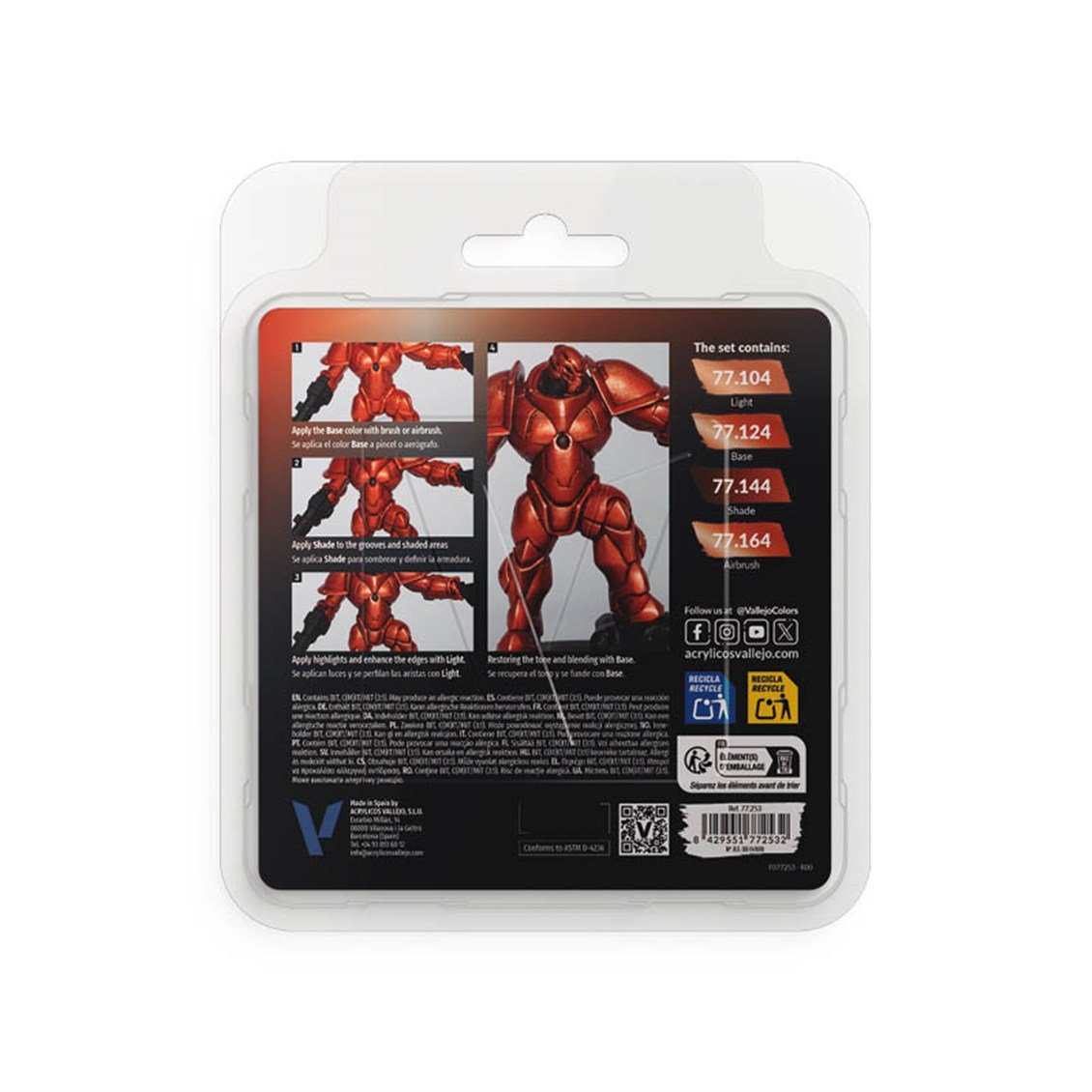 Vallejo 77253 4x18 ml. Ancient Copper, True Metallic Metal (TMM) Serisi Model Boyası Seti