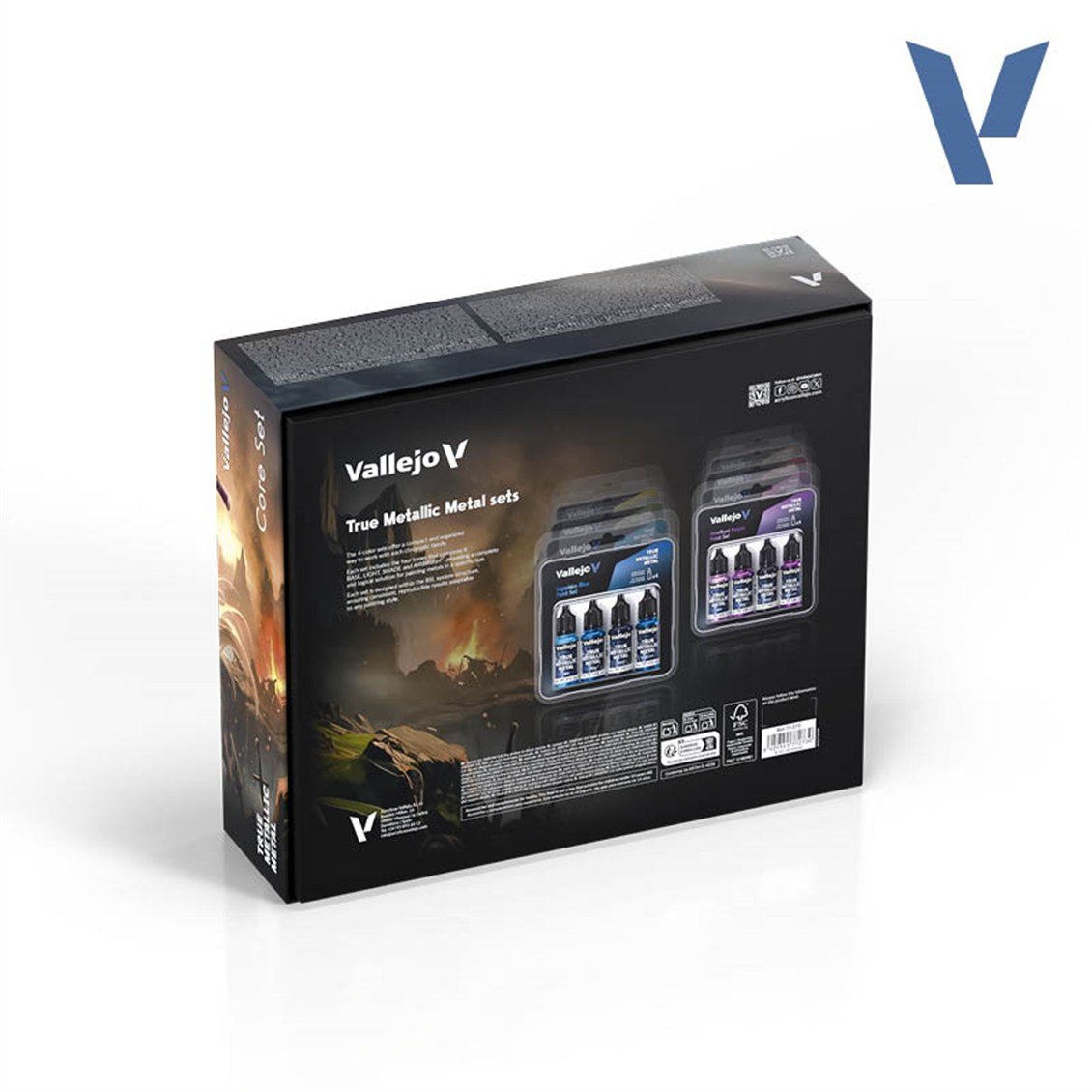Vallejo 77273 60x18 ml. BSL Sistem Core Set, True Metallic Metal (TMM) Serisi Model Boyası Seti