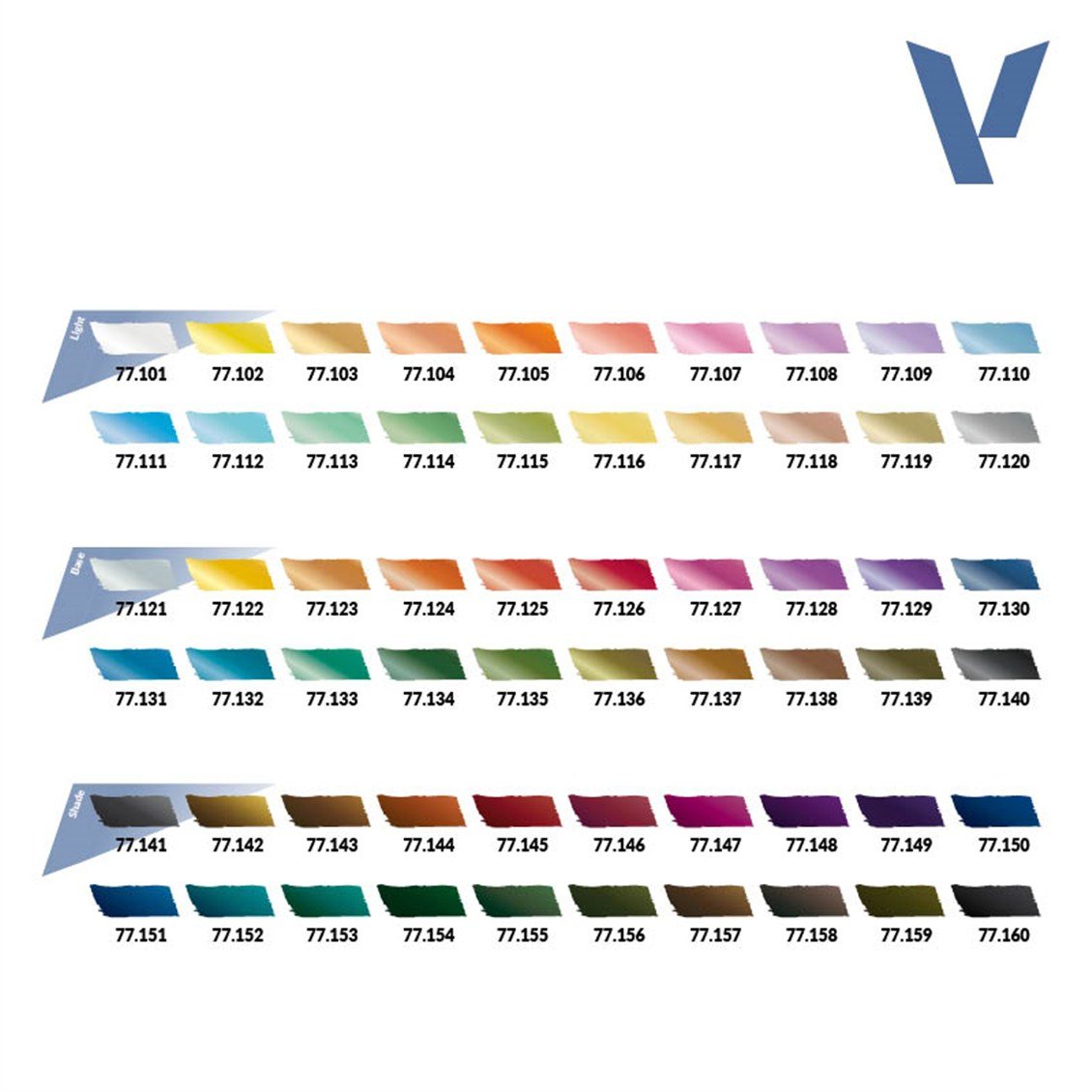 Vallejo 77273 60x18 ml. BSL Sistem Core Set, True Metallic Metal (TMM) Serisi Model Boyası Seti