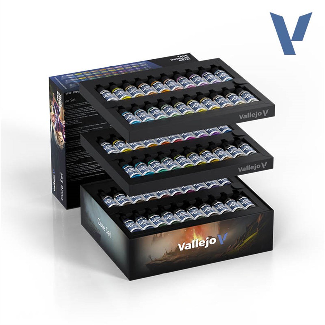 Vallejo 77273 60x18 ml. BSL Sistem Core Set, True Metallic Metal (TMM) Serisi Model Boyası Seti