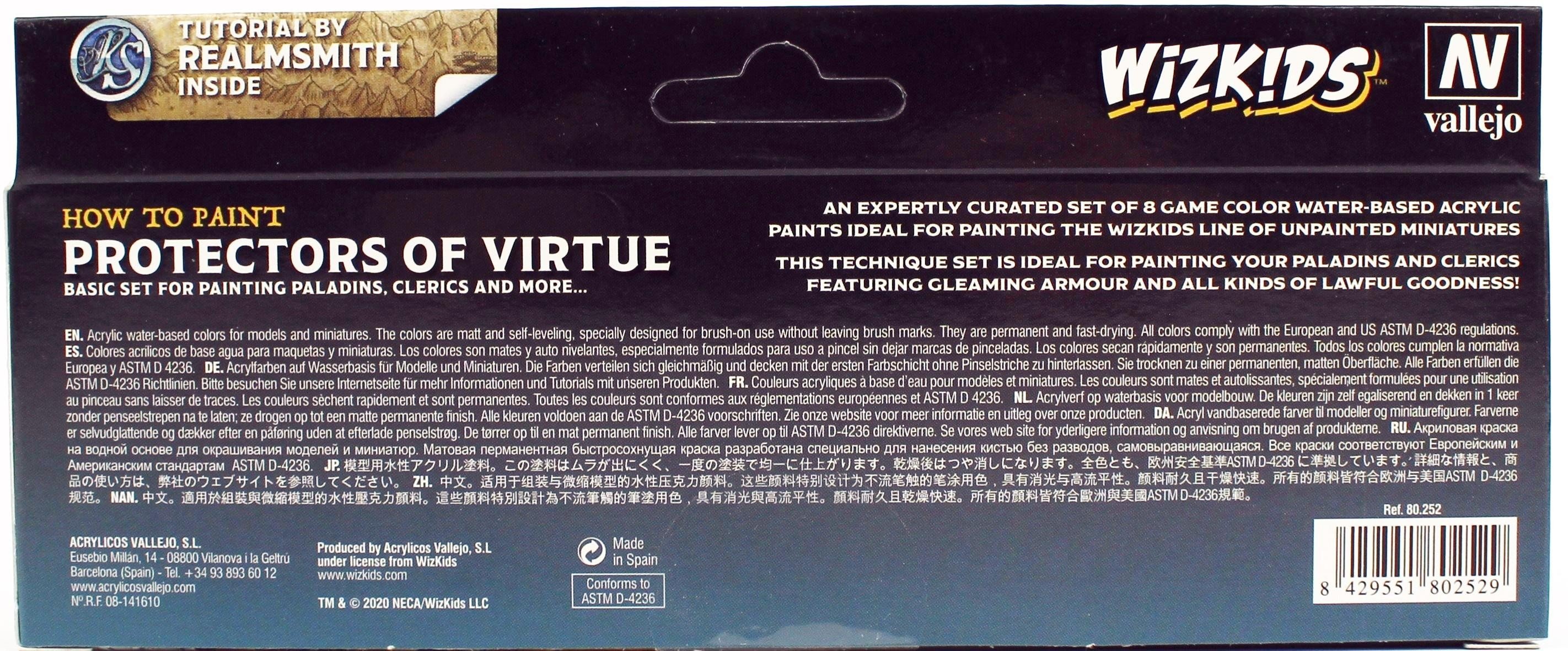 Vallejo 80252 8x8 ml. Protectors of Virtue, Wizkits Serisi Model Boyası Seti