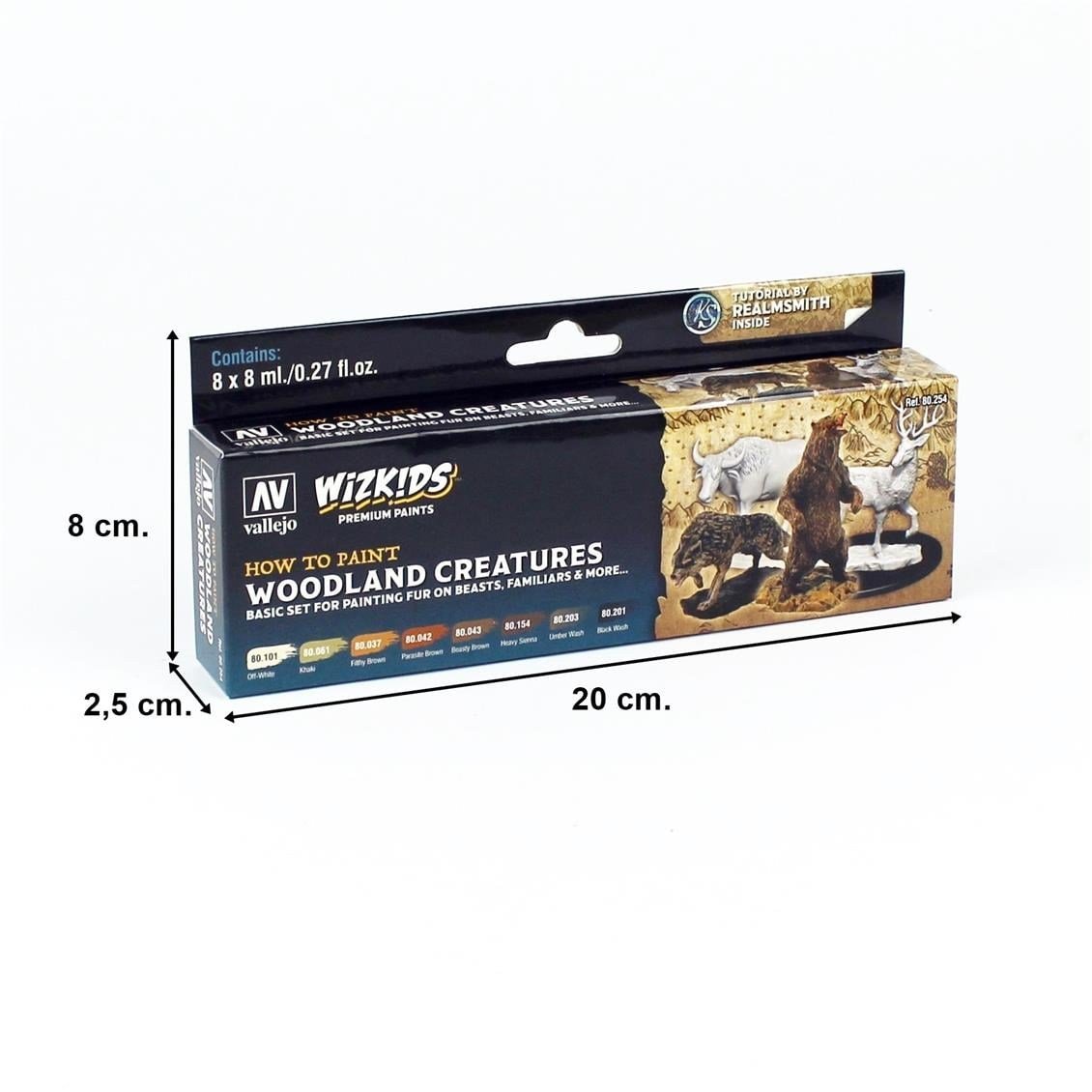 Vallejo 80254 8x8 ml. Woodland creatures, Wizkits Serisi Model Boyası Seti