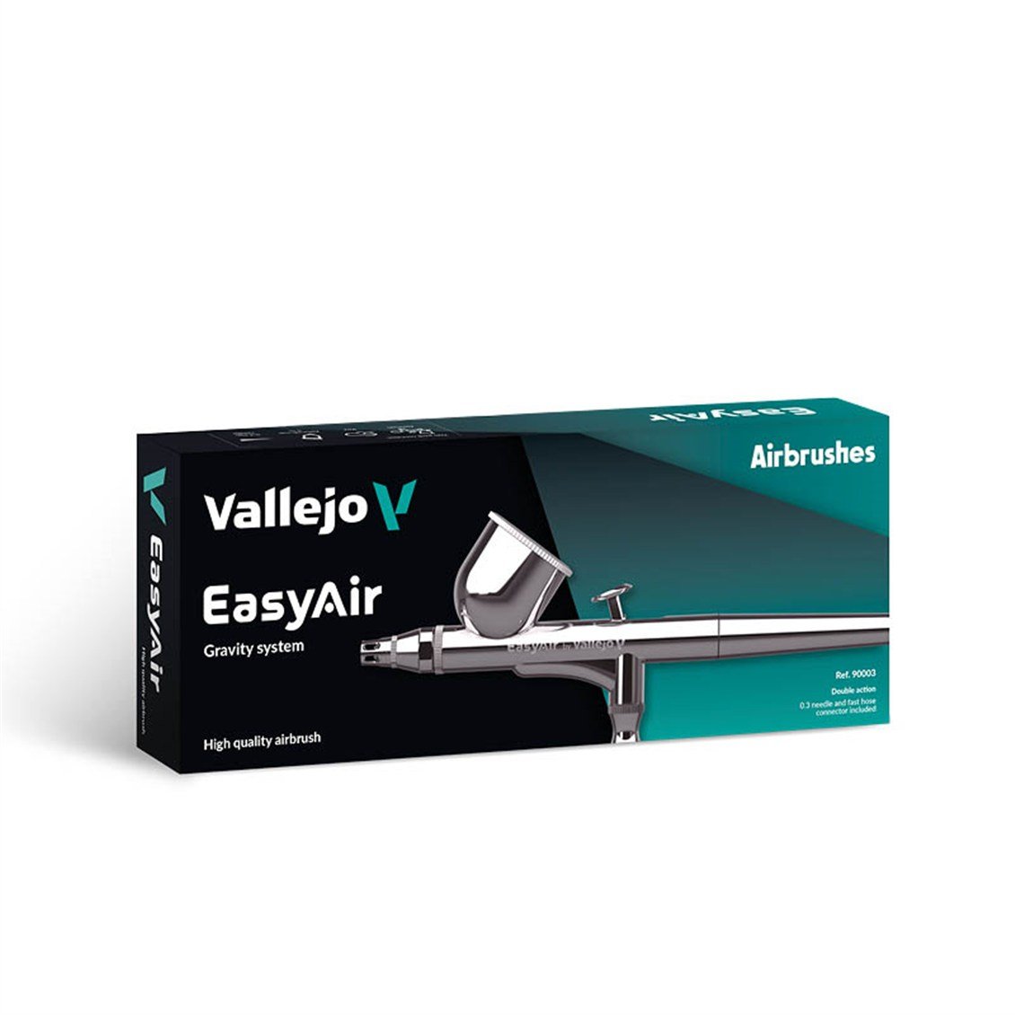 Vallejo 90003 EasyAir, Tekt Hamleli (Single Action),  0.3 mm. Memeli, 9 ml. Hazneli Boya Tabancası