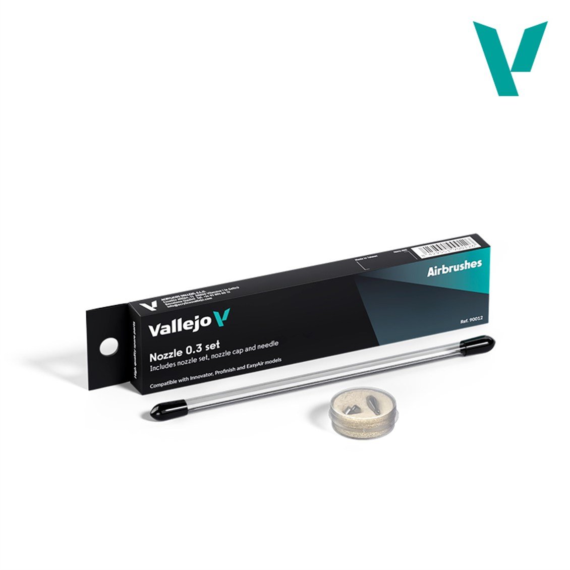 Vallejo 90012 0.3 mm. Komple İğne + nozzle/needle cap set  (Innovator, Profinish & EasyAir İçin)