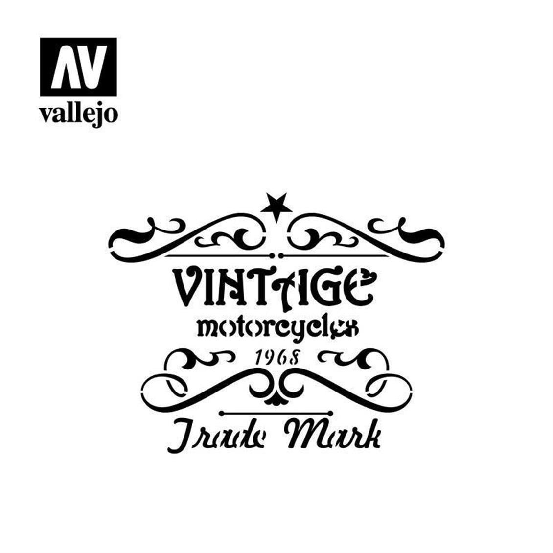 Vallejo ST-LET005 1/35 Nostaljik Motorsiklet Garajı Şeması Esnek Boya Şablonu