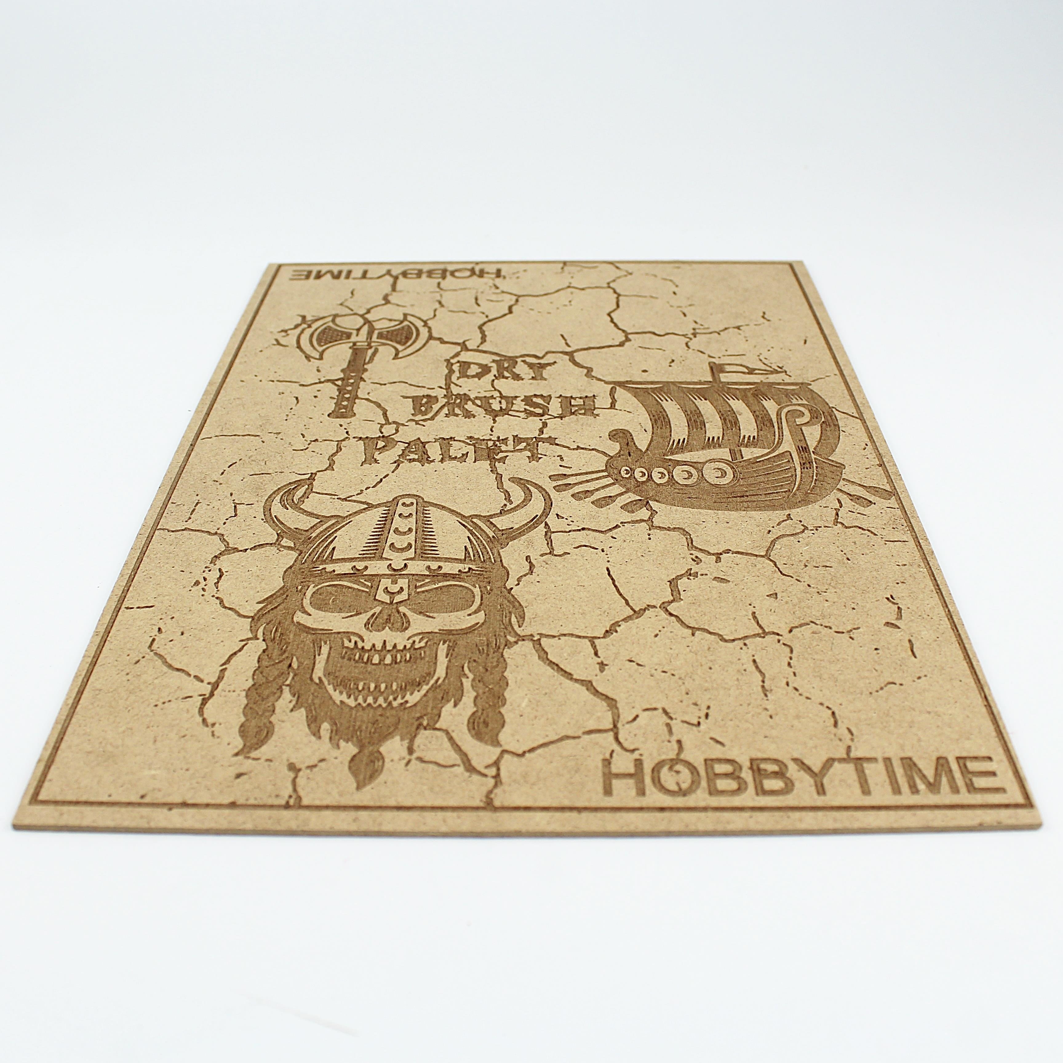 Viking Motifli DryBrush Paleti, MDF üzeri Lazer Kazıma, 21X30 cm.