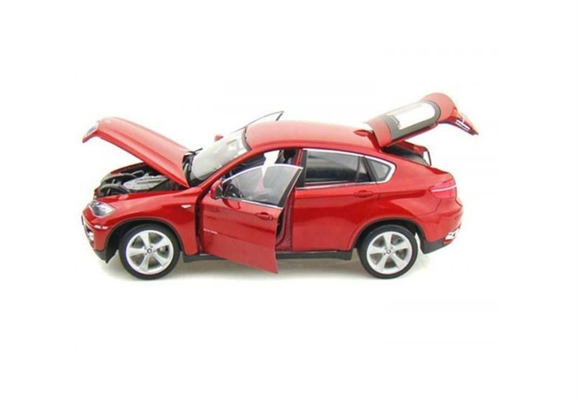 Welly 18031 1/18 Ölçek, 2009 Bmw X 6, Kırmızı, Sergilemeye Hazır Metal Araba Modeli
