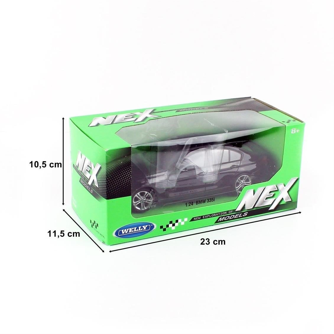Welly 24039 1/24 Ölçek, 2014 Bmw 335i, Siyah, Sergilemeye Hazır Metal Araba Modeli