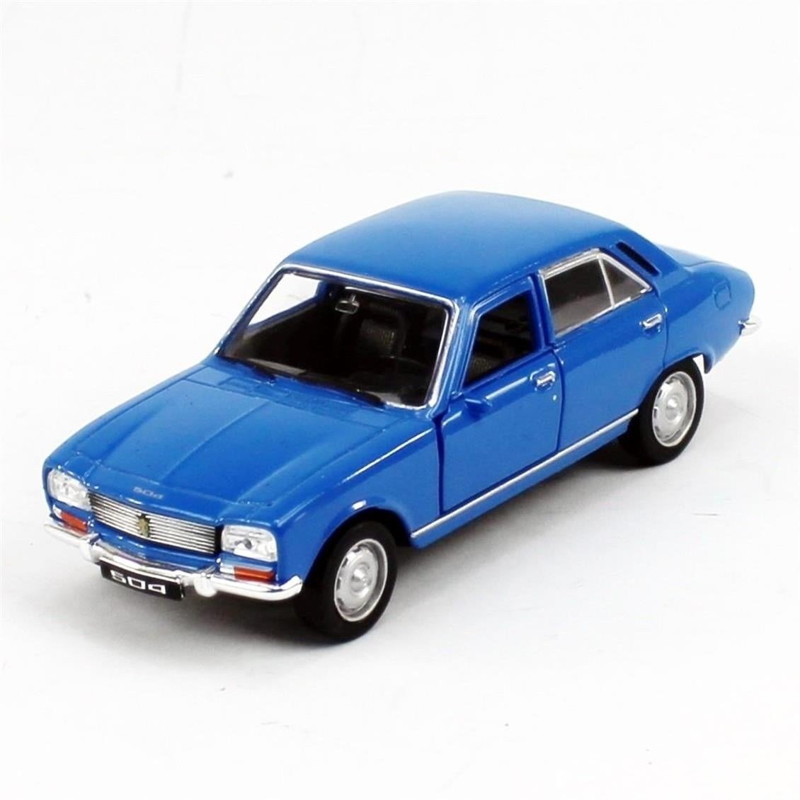 Welly 42394 1/34-1/39 Ölçek, 1975 Peugeot 504, Mavi, Çek-Bırak Mekanizmalı Oyuncak Metal Araba
