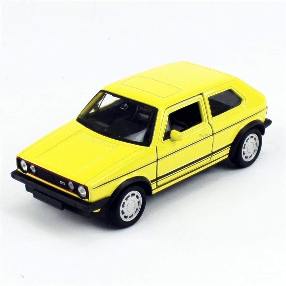 Welly 43610 1/34-1/39 Ölçek, Volkswagen Golf I GTI, Sarı, Çek-Bırak Mekanizmalı Oyuncak Metal Araba