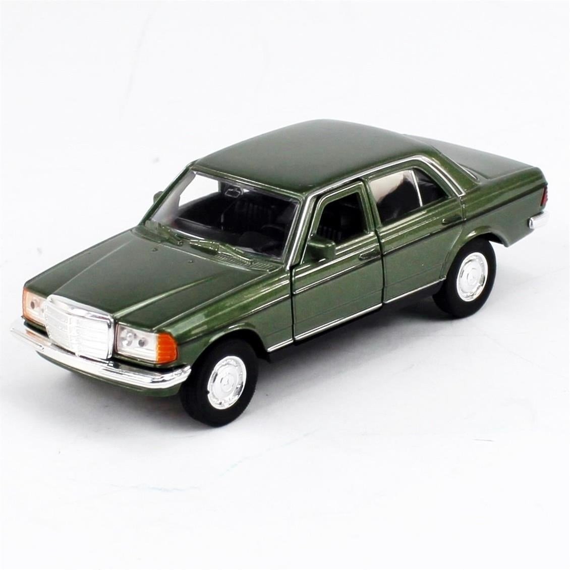 Welly 43681 1/34-1/39 Ölçek, Mercedes Benz E-Class W123, Yeşil, Çek-Bırak Mekanizmalı Oyuncak Metal Araba