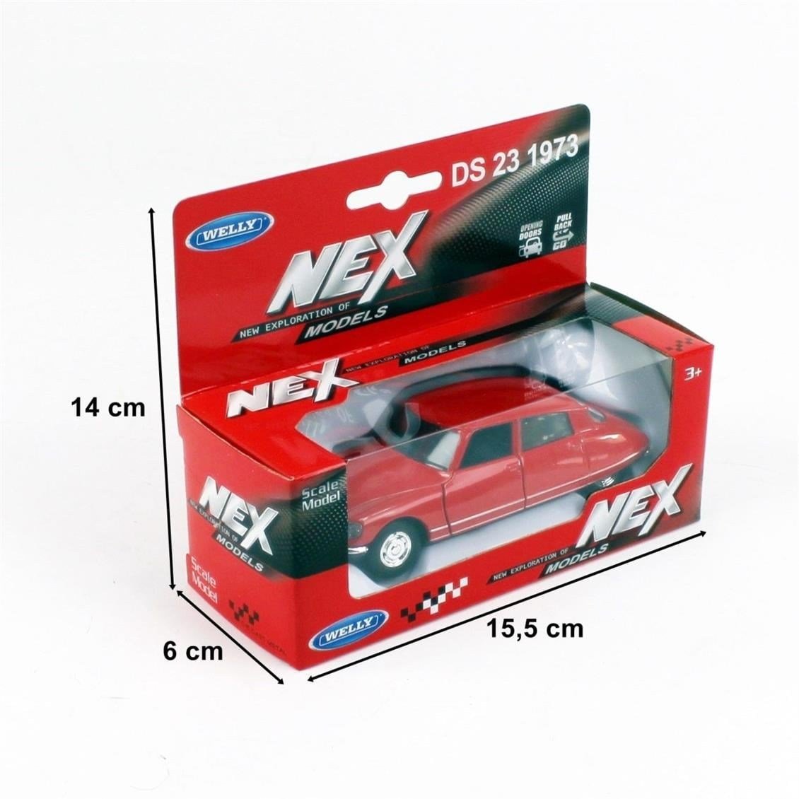 Welly 43764 1/34-1/39 Ölçek, Citroen DS23, Kırmızı, Çek-Bırak Mekanizmalı Oyuncak Metal Araba