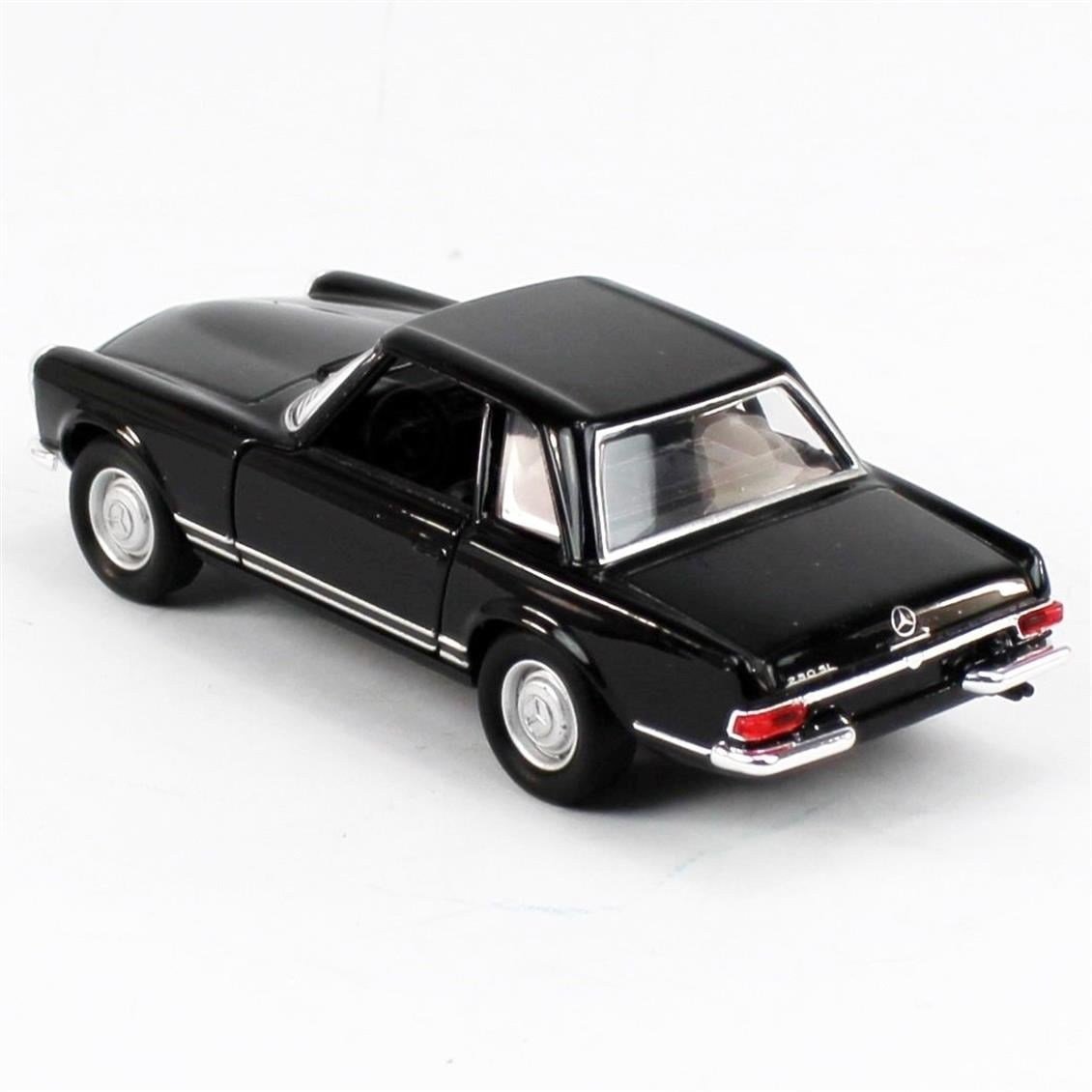 Welly 43768 1/34-1/39 Ölçek, Mercedes Benz 230SL, Siyah, Çek-Bırak Mekanizmalı Oyuncak Metal Araba