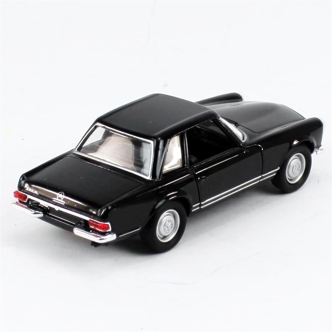 Welly 43768 1/34-1/39 Ölçek, Mercedes Benz 230SL, Siyah, Çek-Bırak Mekanizmalı Oyuncak Metal Araba