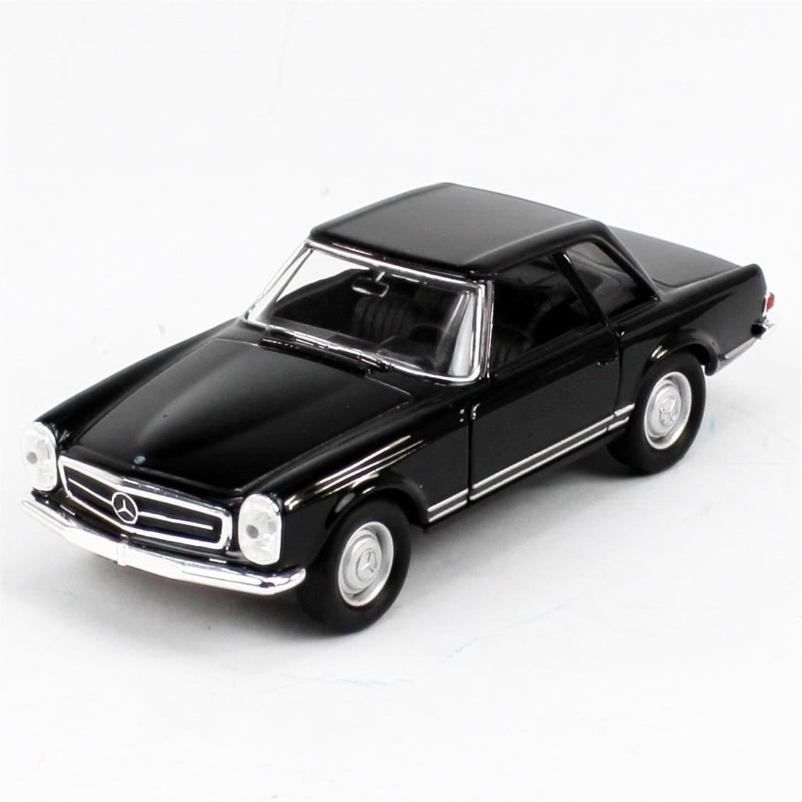 Welly 43768 1/34-1/39 Ölçek, Mercedes Benz 230SL, Siyah, Çek-Bırak Mekanizmalı Oyuncak Metal Araba