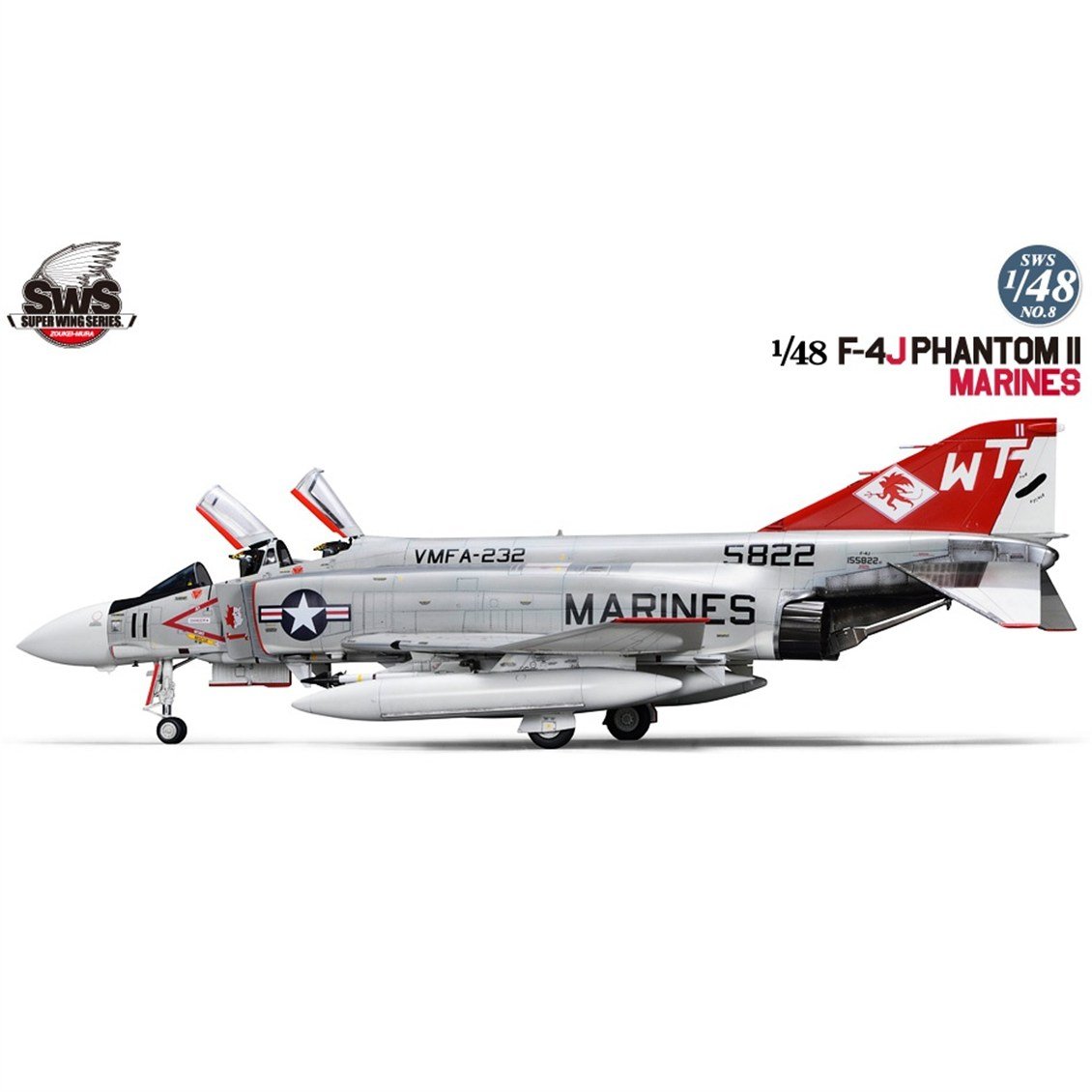 Zoukei Mura SWS48-08 1/48 Ölçek, F-4J Phantom II Marines Savaş Uçağı, Plastik Model Kiti