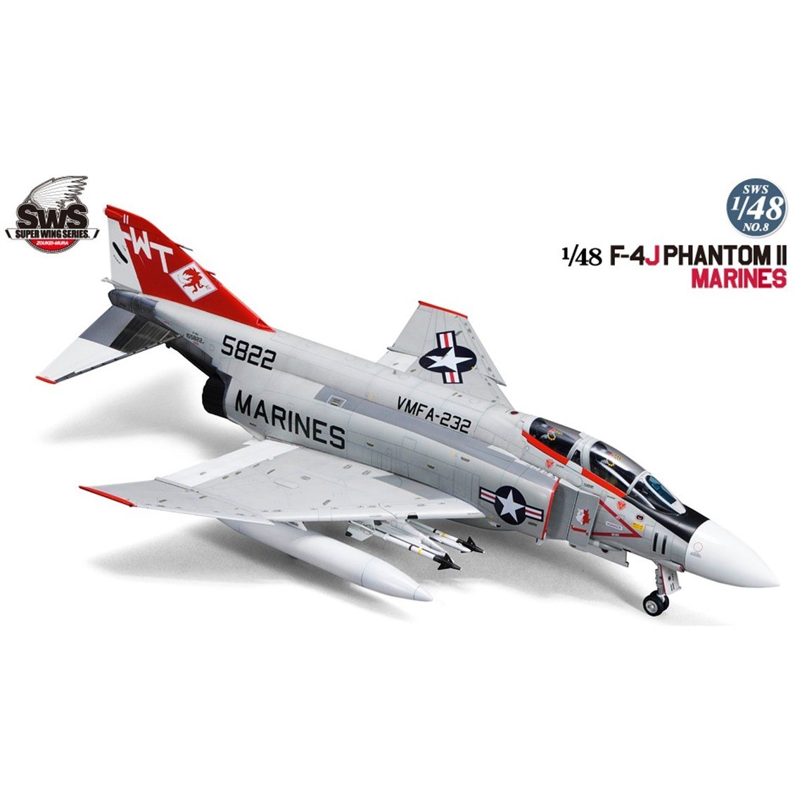 Zoukei Mura SWS48-08 1/48 Ölçek, F-4J Phantom II Marines Savaş Uçağı, Plastik Model Kiti