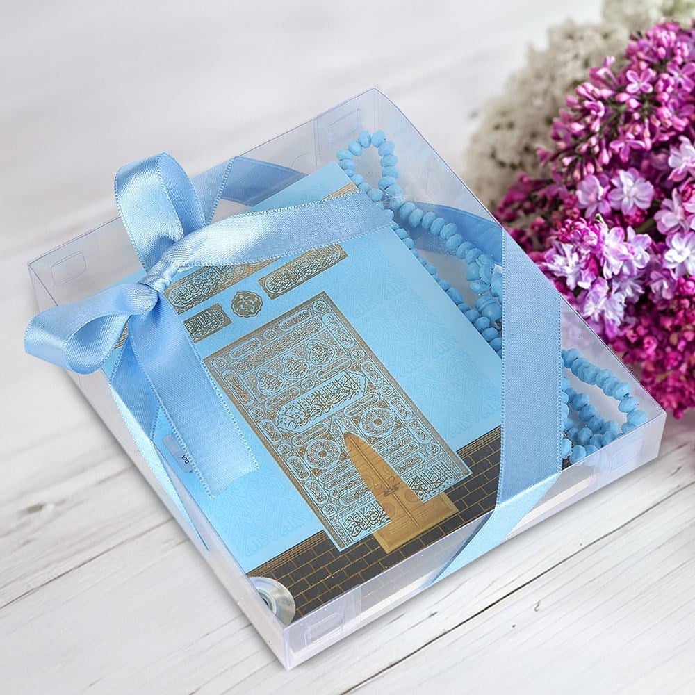 10 Adet Ekonomik Yasin Kitabı ( 12x16 ) cm - 90 gr - 80 Sayfa Tesbih, Süslemeli Asetat Kutulu - Mavi