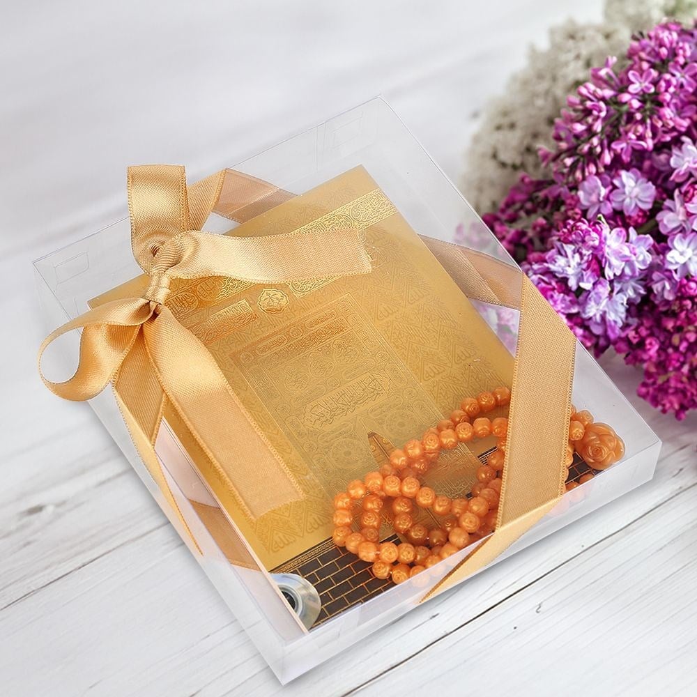 10 Adet Ekonomik Yasin Kitabı ( 12x16 ) cm , 90 gr, 80 Sayfa, Tesbih, Süslemeli Asetat Kutulu - Gold