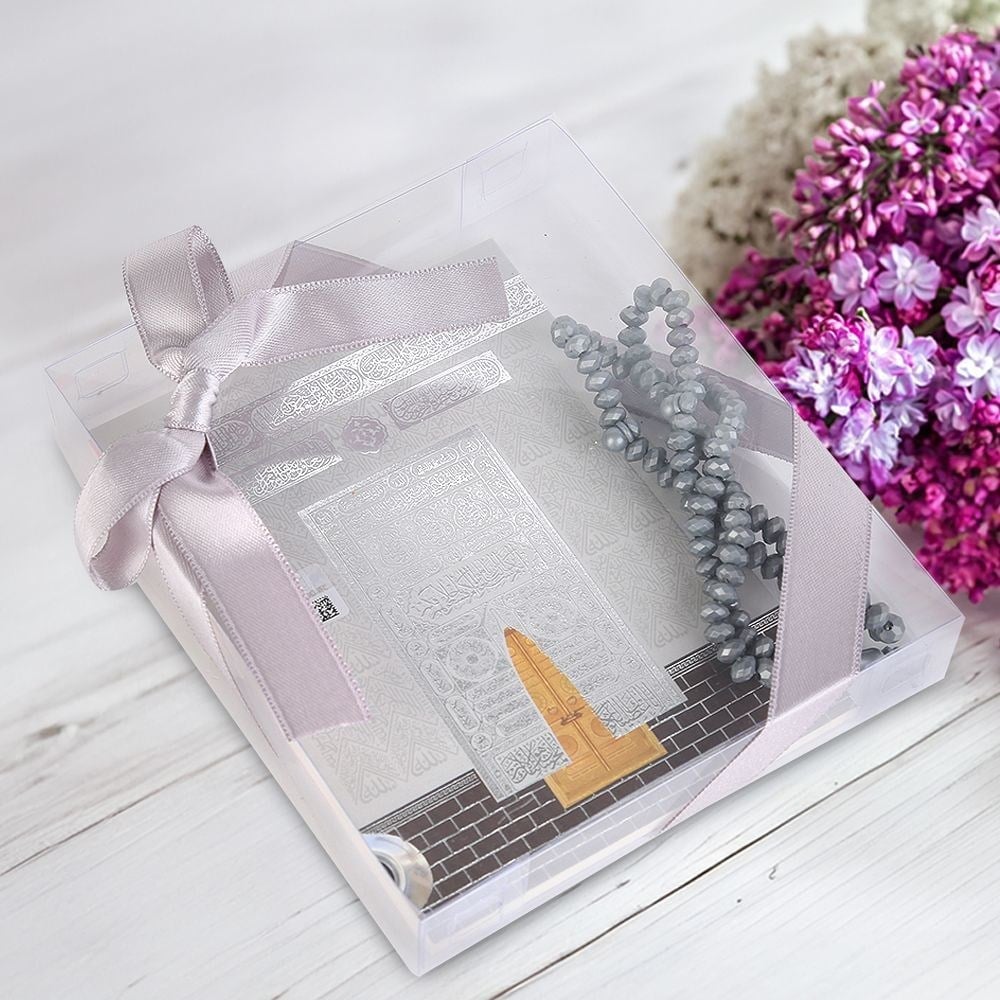 10 Adet Ekonomik Yasin Kitabı ( 12x16 ) cm - 90 gr - 80 Sayfa Tesbih, Süslemeli Asetat Kutulu-Gri