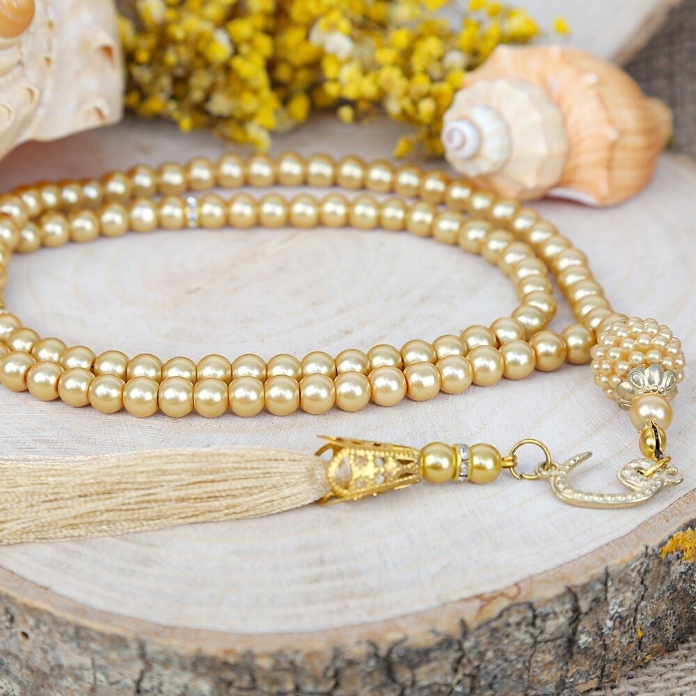 10 Adet İnci Tesbih Gold