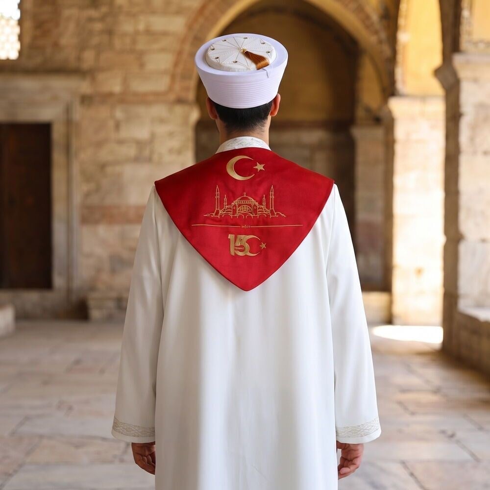 15 Temmuz Ayasofya Camii Hafızlık İcazet Atkısı - Kırmızı