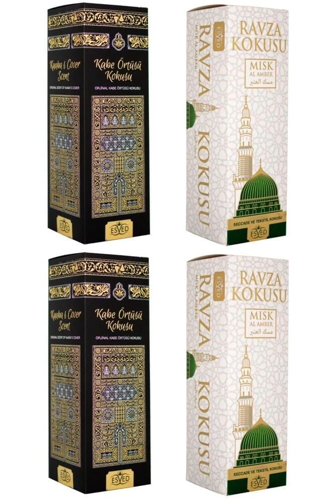 2 Adet Kabe Örtüsü Kokusu 400ml Sprey ve 2 Adet Medine Ravza Kokusu 400ml Sprey