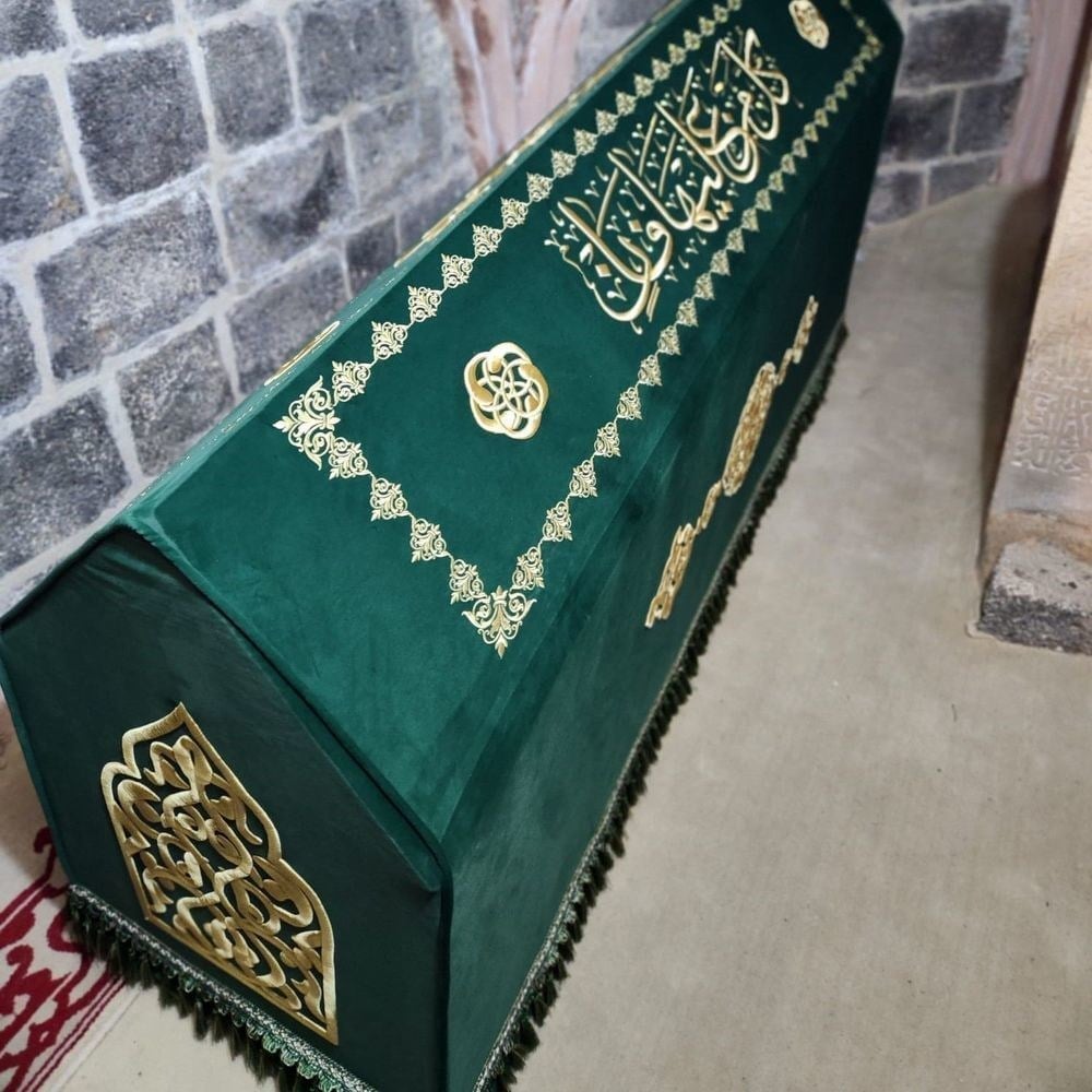 Ahmet El Cezeri Hz Cizre Sanduka Turbe Tabut Örtüsü & Puşide Yeşil Cizre