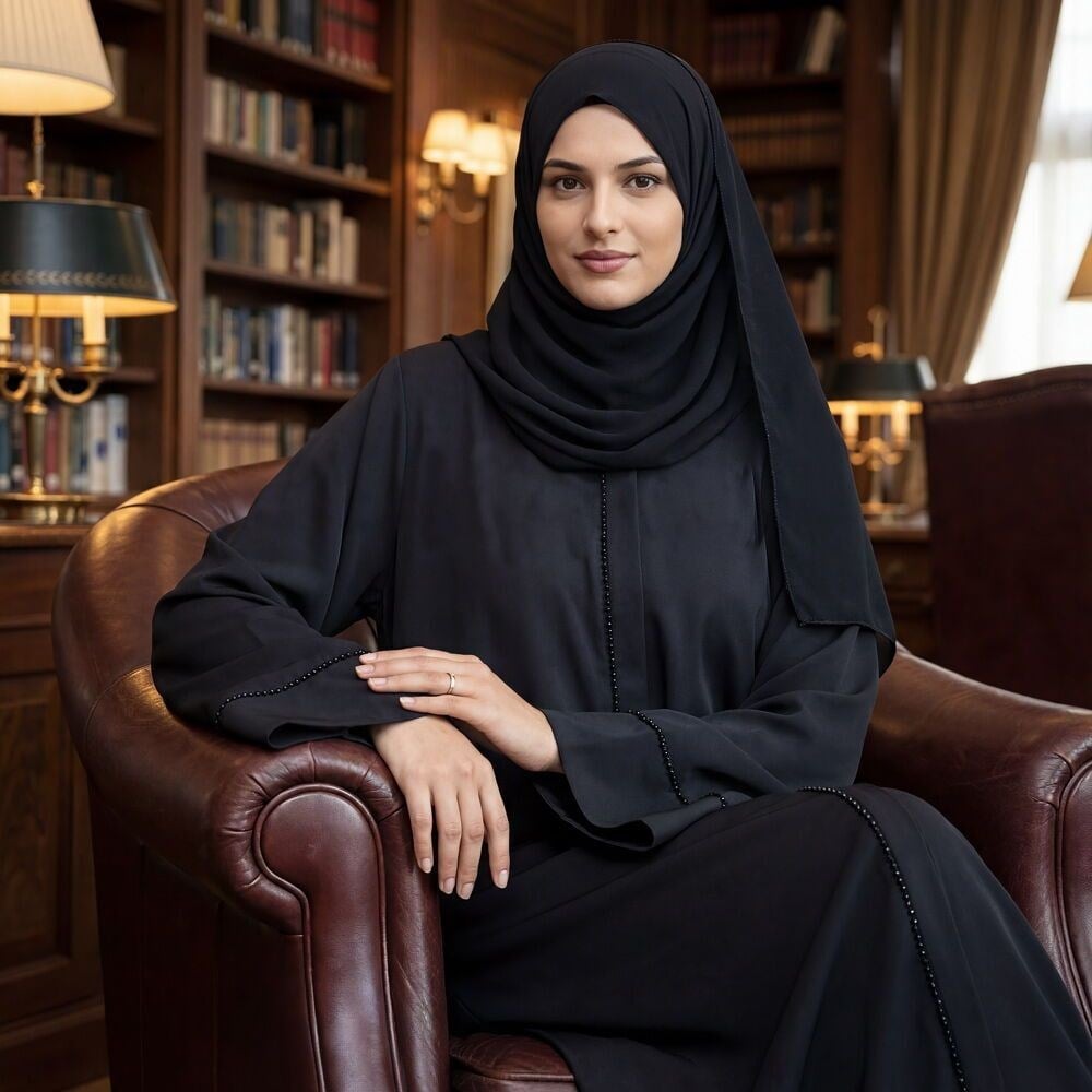 Bayan Hafızlık İcazet Merasimi Azra Ferace Abaya Siyah Elbise-Taşlı Model