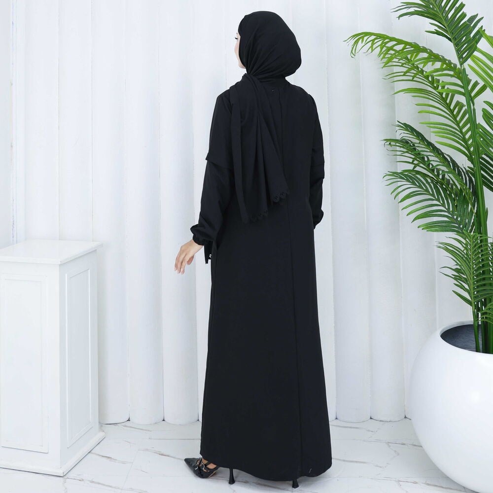 Bayan Şallı Namaz Elbisesi Siyah