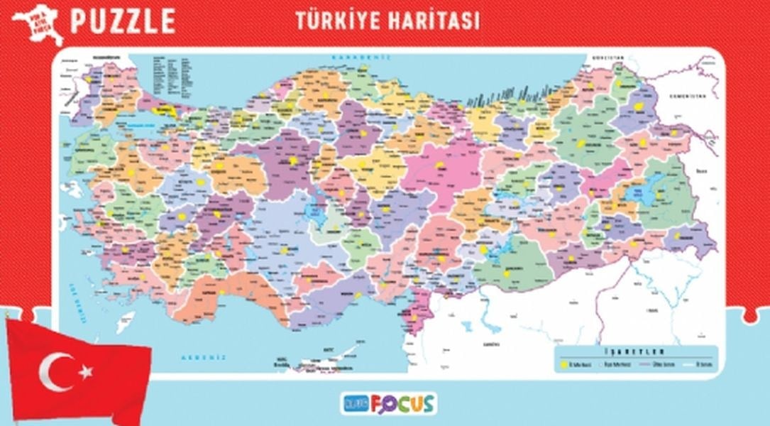 Blue Focus Küçük Boy Türkiye Haritası - Frame Puzzle