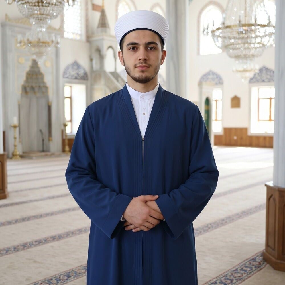 Buhara Yaka Lacivert Namaz Cübbesi
