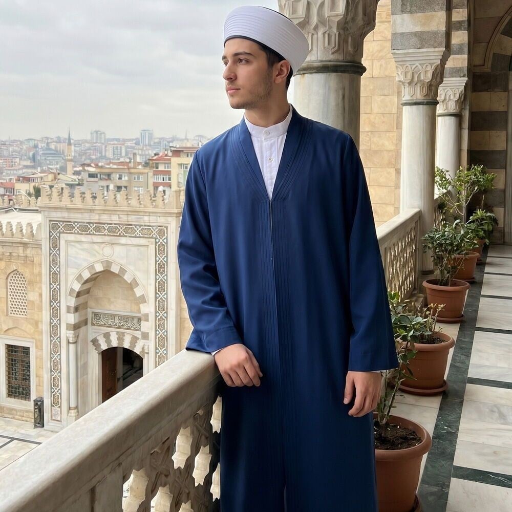 Buhara Yaka Lacivert Namaz Cübbesi