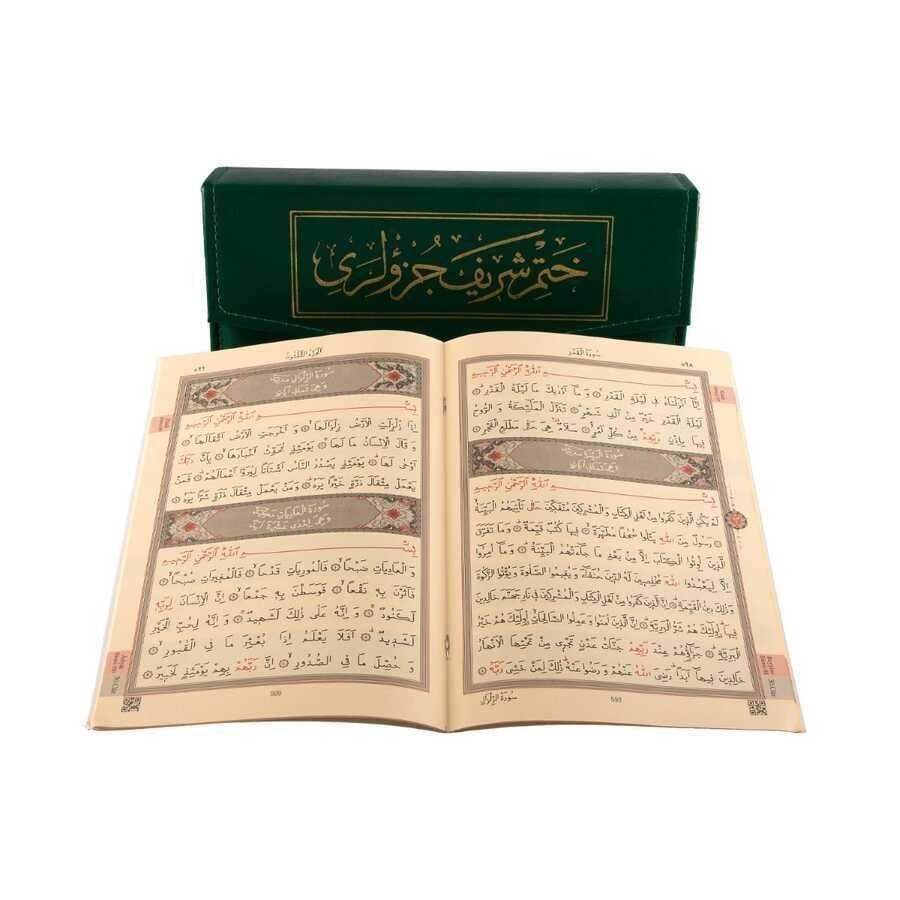 Çantalı Yeşil 30 Cüz Kur'an Kerim Orta boy 17*24 cm Diyanet Mühürlü