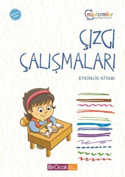 Çizgi Çalışmaları Etkinlik Kitabı - Mavi Çember (48 Ay ve Üzeri)