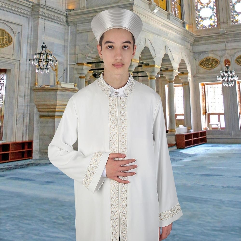 Çocuk Akademi İcazet Kırık Beyaz Namaz Elbisesi