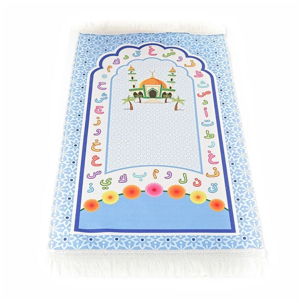 Çocuk Seccadesi Aksa Mavi 82×45 cm 110 gr - Tesbih Hediyeli