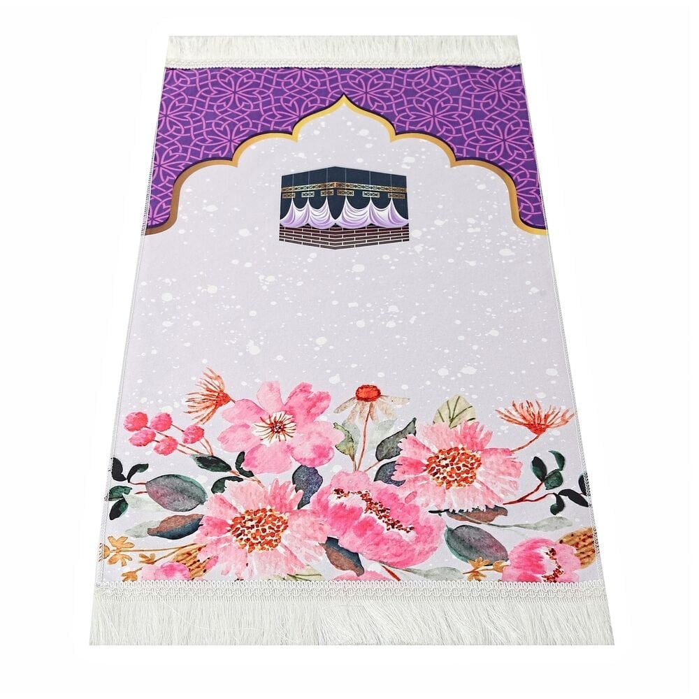 Çocuk Seccadesi Kabe Mor 82×45 cm 110 gr - Tesbih Hediyeli