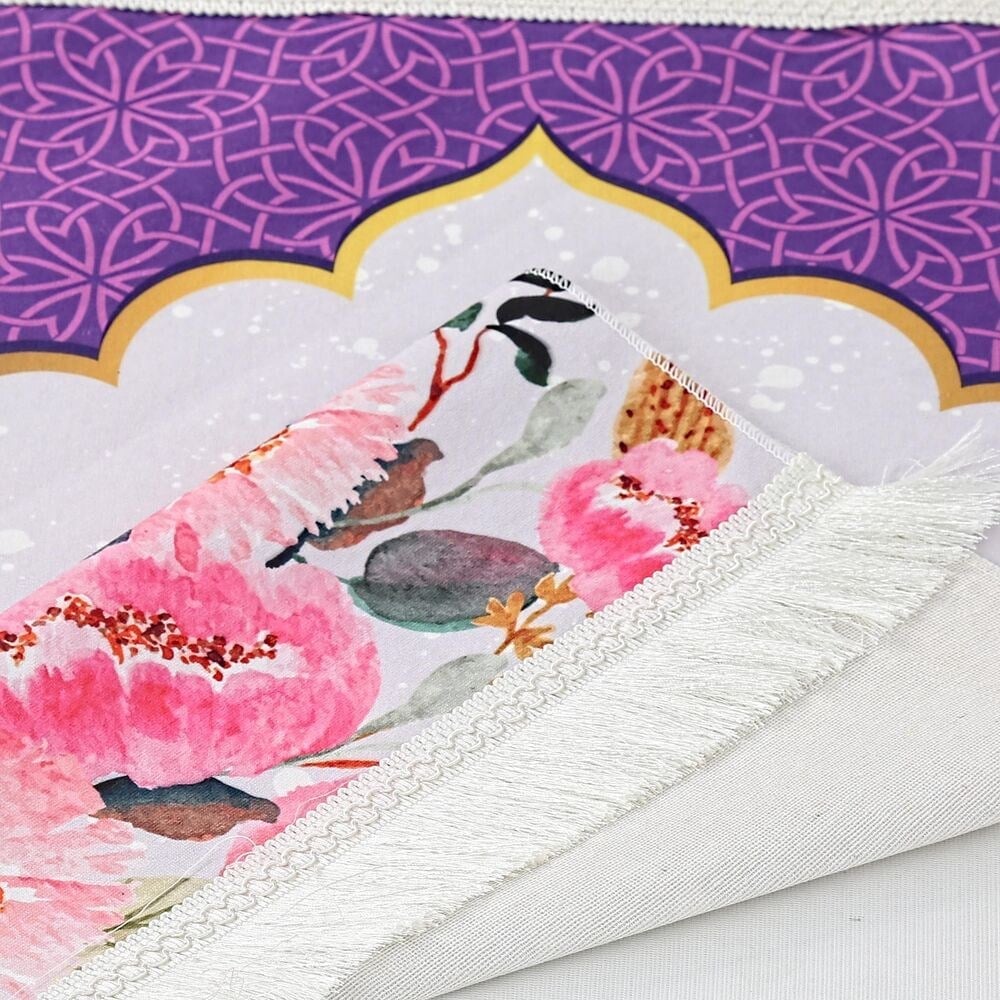Çocuk Seccadesi Kabe Mor 82×45 cm 110 gr - Tesbih Hediyeli