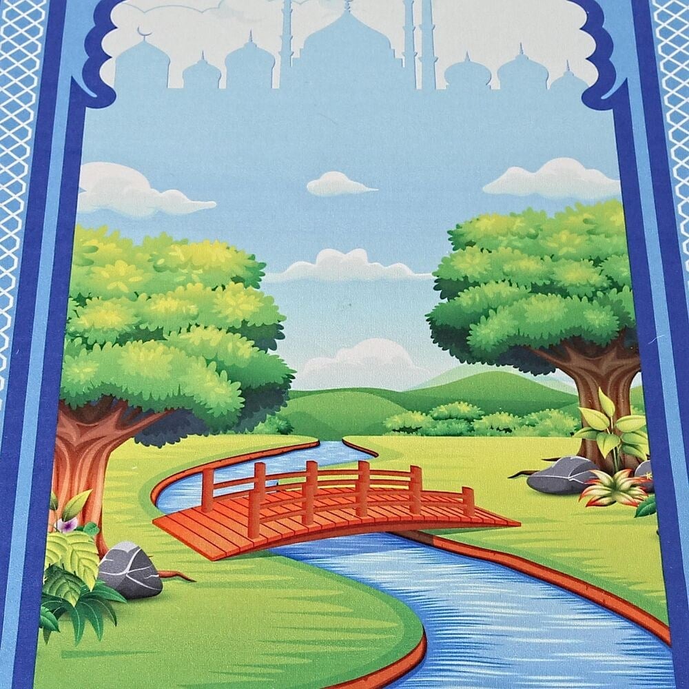 Çocuk Seccadesi Köprü - Lacivert 45x82 cm - 110 gr - Tesbih Hediyeli