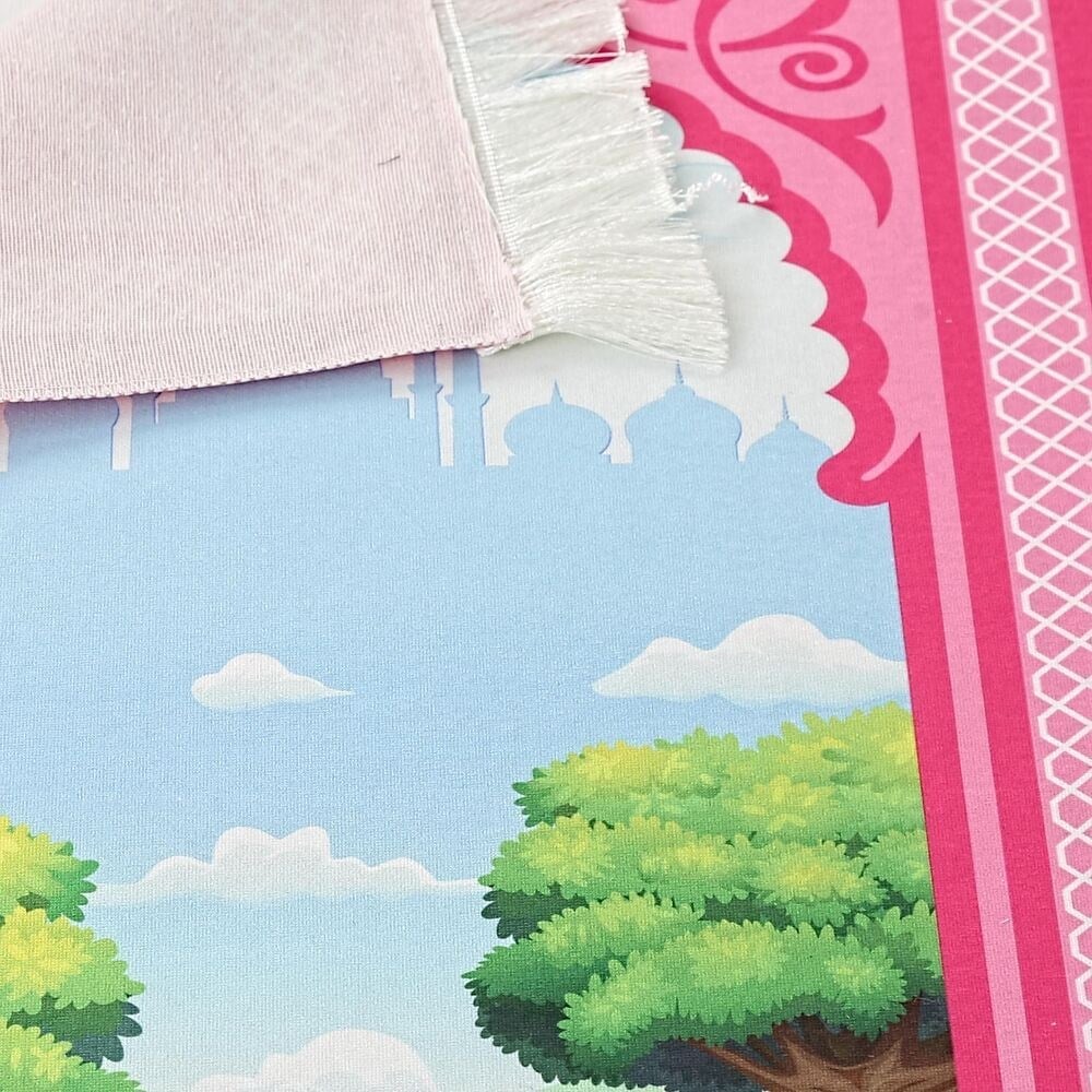 Çocuk Seccadesi Köprü - Pembe 82×45 cm 110 gr - Tesbih Hediyeli