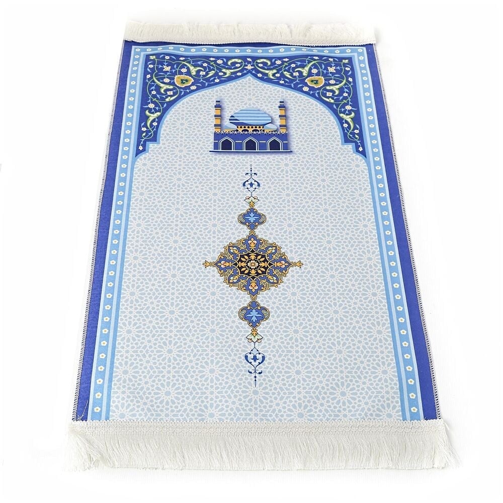 Çocuk Seccadesi Kudüs Mavi 82×45 cm 110 gr- Tesbih Hediyeli